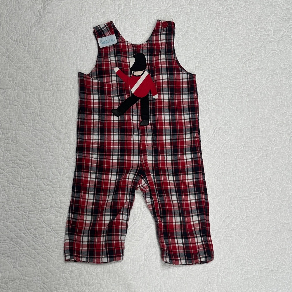 Funtasia! Too… Plaid Kids reversible Overalls with Toy Soldier embroidered 12-18
